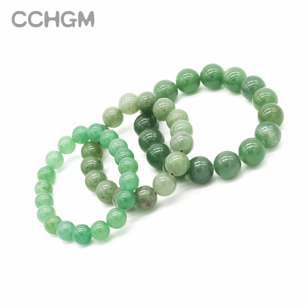 

2017 New Natural Green Aventurine stone beads bracelets for women round beads bracelet jewelry with pendant vintage jewelry