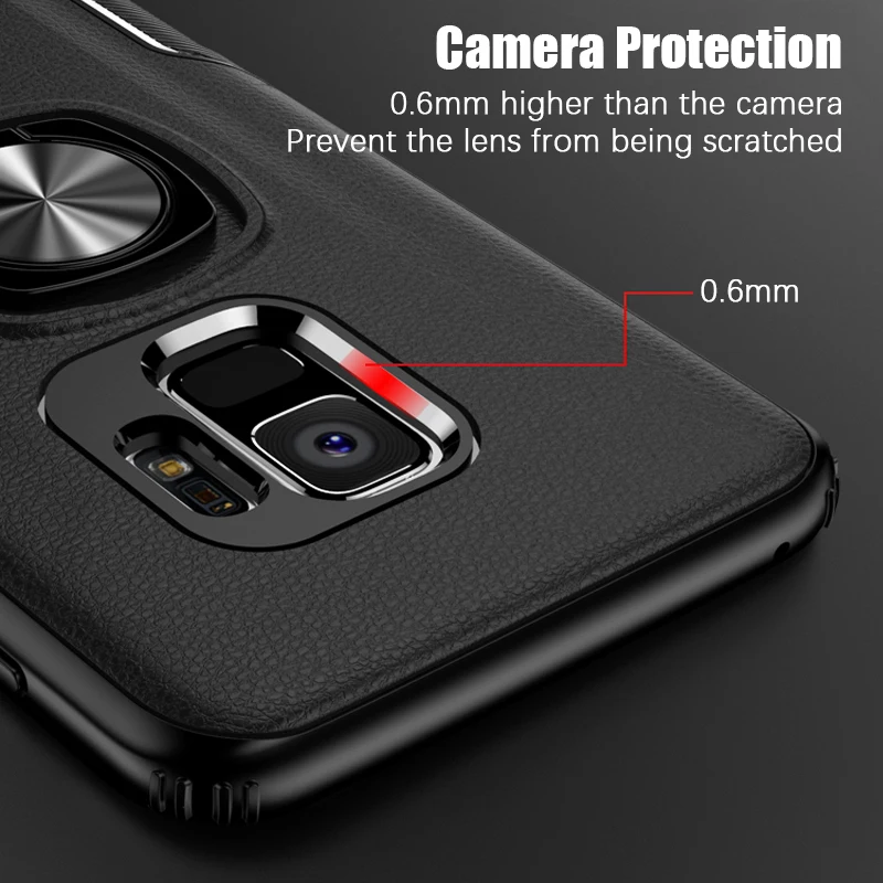 Luxury Armor Phone Case For Samsung Galaxy Note 8 9 10 Plus 5G Shockproof Cover Matte Hard PC + Soft TPU Holder Ring Stand |
