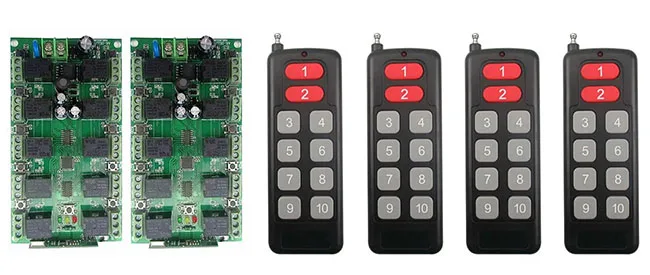 

Individual learning code DC12V 10A 10CH Wireless Remote Control Switch System Receiver +Transmitters Garage Door/ shutters /lamp