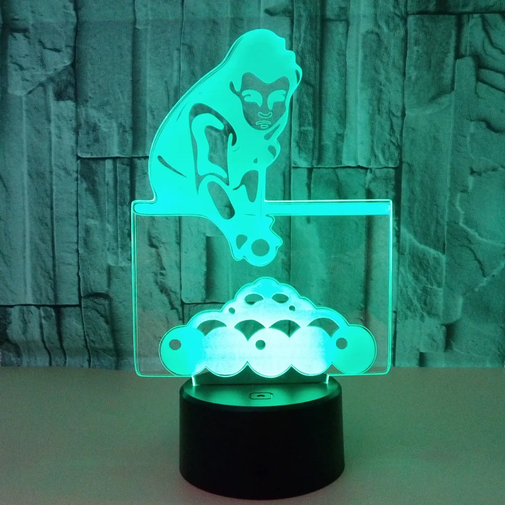 Цветной 3d ночник для игры в бильярд настольная лампа с сенсорным управлением