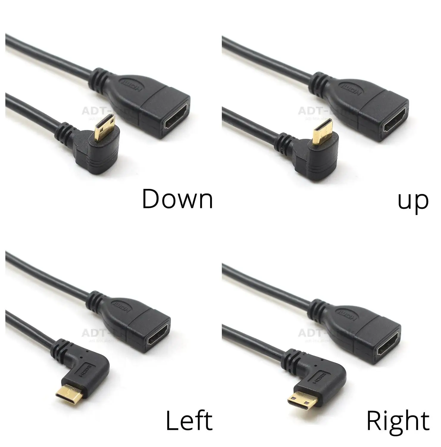 10 см вверх вниз правый левый угловой мини HDMI штекер гнездо кабель для ноутбука ПК