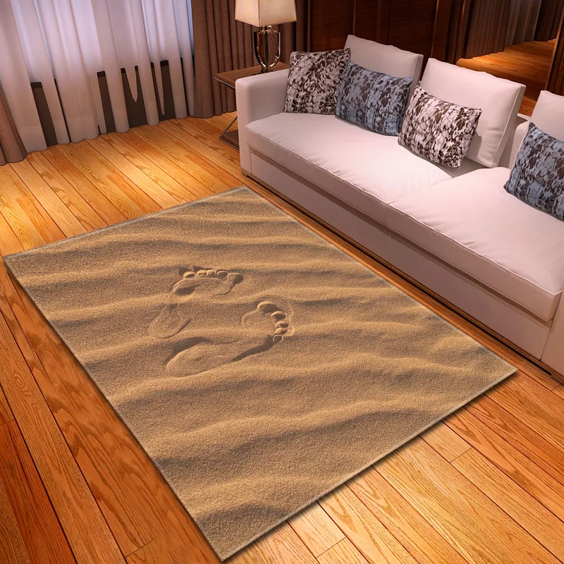 Напольные коврики с 3D принтом пляжных следов домашний декор для детской комнаты