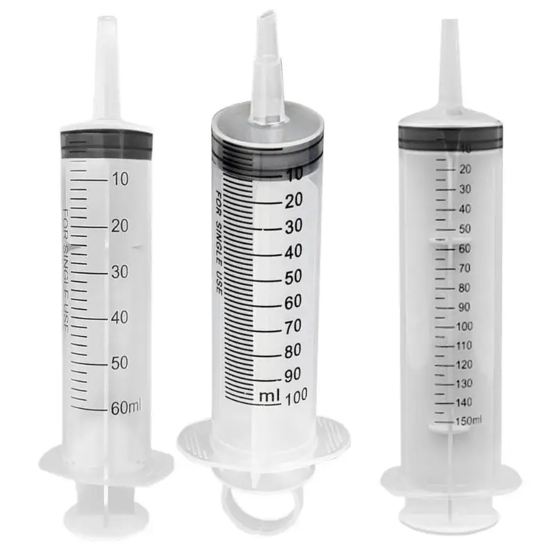 

60ml/100ml/150ml Reusable Big Large Hydroponics Plastic Nutrient Sterile Health Measuring Syringe Tools Cat Feeding Accessories