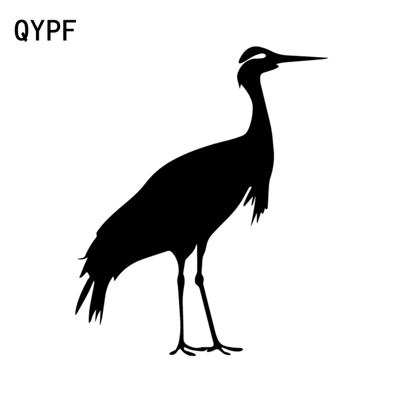 QYPF 13 1 см * 16 забавное животное журавль стоячий силуэт птицы и перья автомобиль