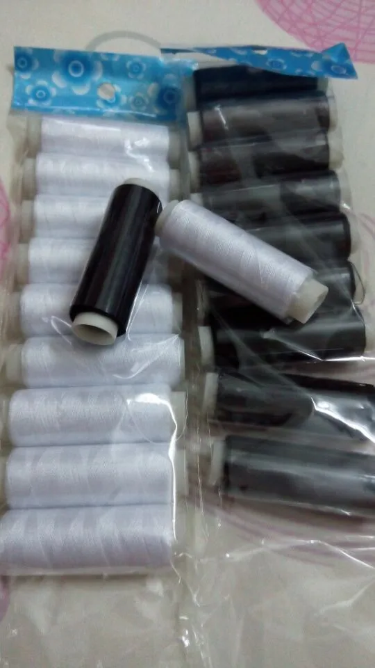 Бесплатная доставка Высококачественная полиэфирная швейная нить 20 шт. белый и 10