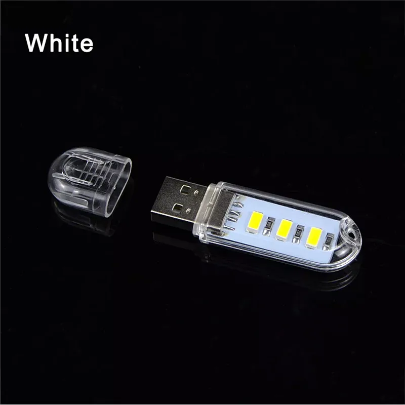 20 шт./лот 3 светодиода 8 светодиодов мини USB ночник настольная лампа для чтения