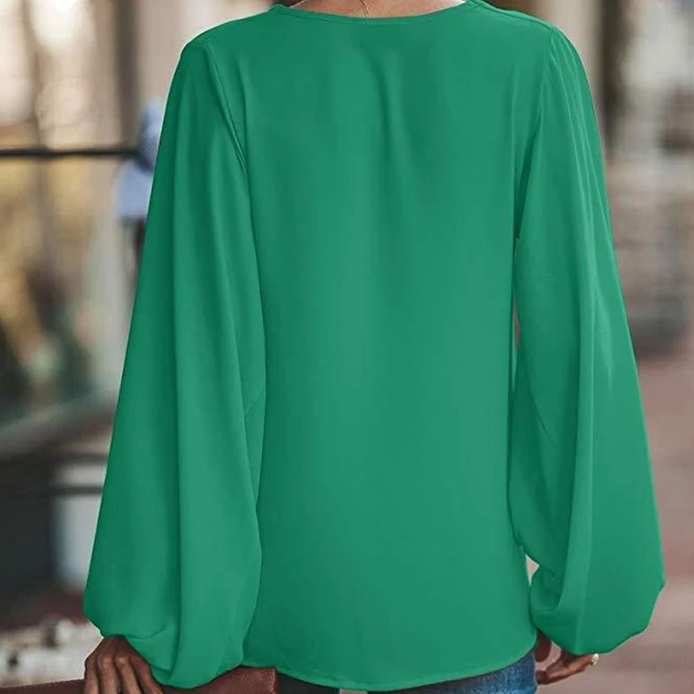 Baharcelin 4XL 5XL летние женские рубашки для девочек топы Летняя однотонная втулка Свободная шифоновая блузка рубашка плюс размер верхняя одежда