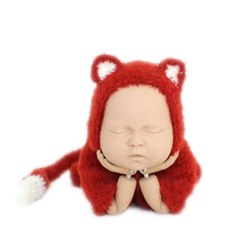 Fox Overall hat Рождественский наряд для новорожденных; комбинезон Санта-Клауса; Комплект для фотосессии; Детский комбинезон; шапочка с длинными рукавами с изображением лисы - Цвет: Fox Overall hat