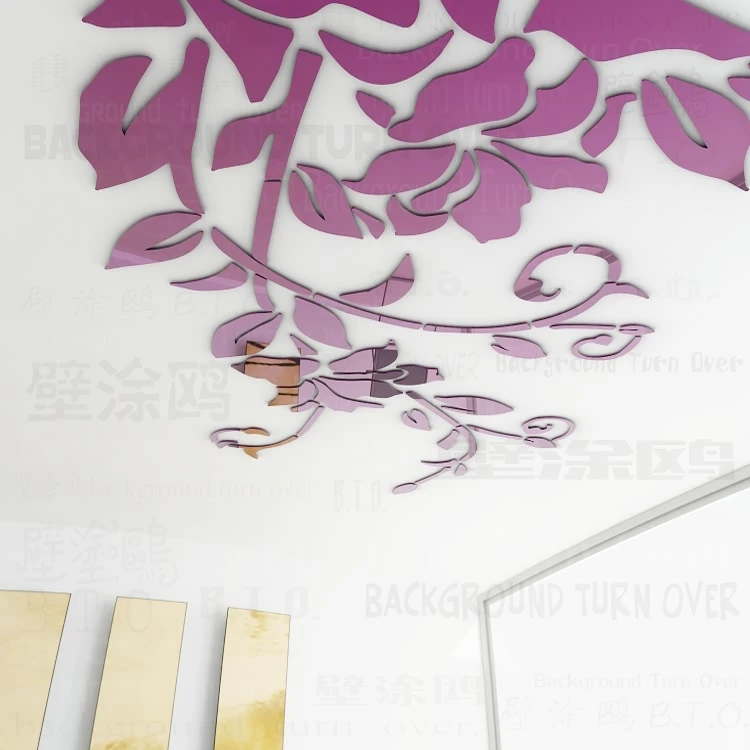 DIY Весна природа, свежий Vivid завод зеркало декоративные настенные наклейки для спальни декора вход настенные украшения гостиной R049
