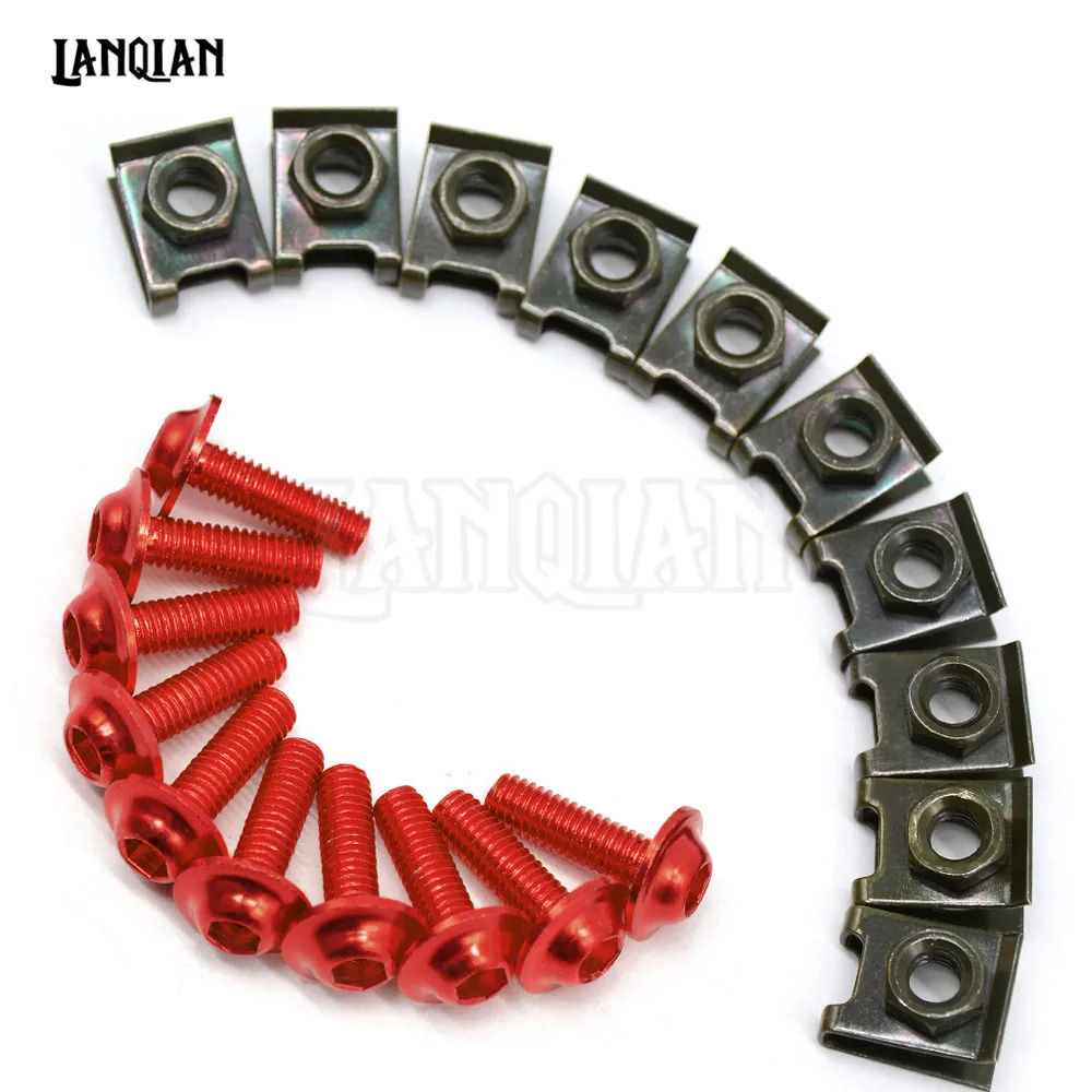 10 шт. 6 мм ЧПУ Корпус мотоцикла работы обтекателя Болты Винты для HONDA PCX 125/150 PCX125 PCX150