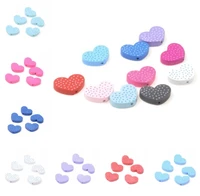 miaochi diy 30pcs love heart wooden beads for jewelry making crafts kids toys teething 2619mm spacer beading beads
