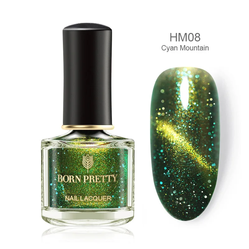 BP-HM08 BORN PRETTY 6 мл хамелеон 3D магнитный лак для ногтей с эффектом «кошачий глаз» Aurora серия маникюрный лак для ногтей Магнитная черная основа - Цвет: BP-HM08