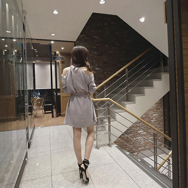 Платье с бантом на ремне винтажное облегающее платье лямкой через плечо и