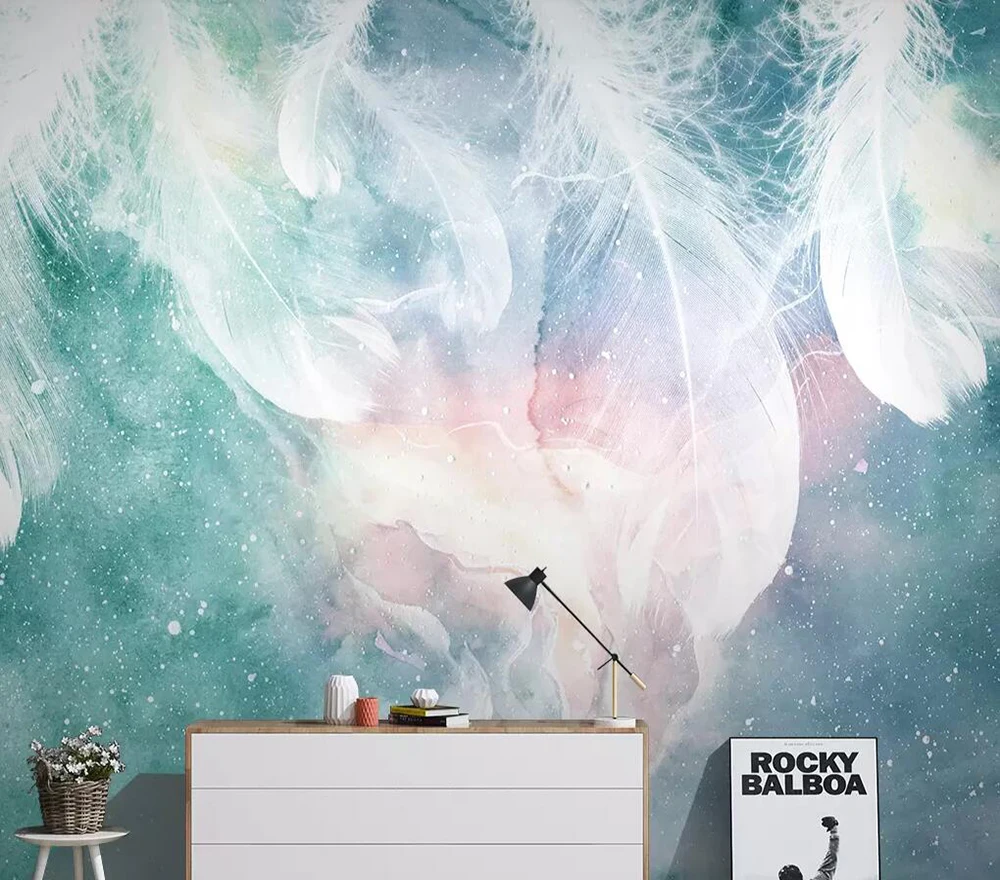 Пользовательские обои 3D скандинавские абстрактные чернила перо спальня