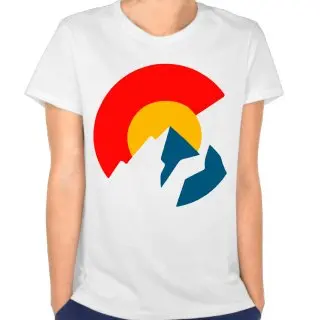 Колорадо Флаг логотип женская 2017 краткое случайные футболки broadcloth женщины