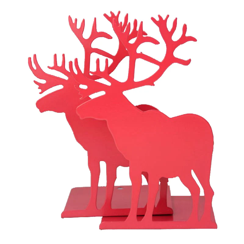 Red Elk 2 шт./пара металлические противоскользящая Подставка для книг стильная футболка с изображением персонажей видеоигр персидская кошка Лось искусства заканчивается Книга Стенд держатель украшение стола - Цвет: Red Elk