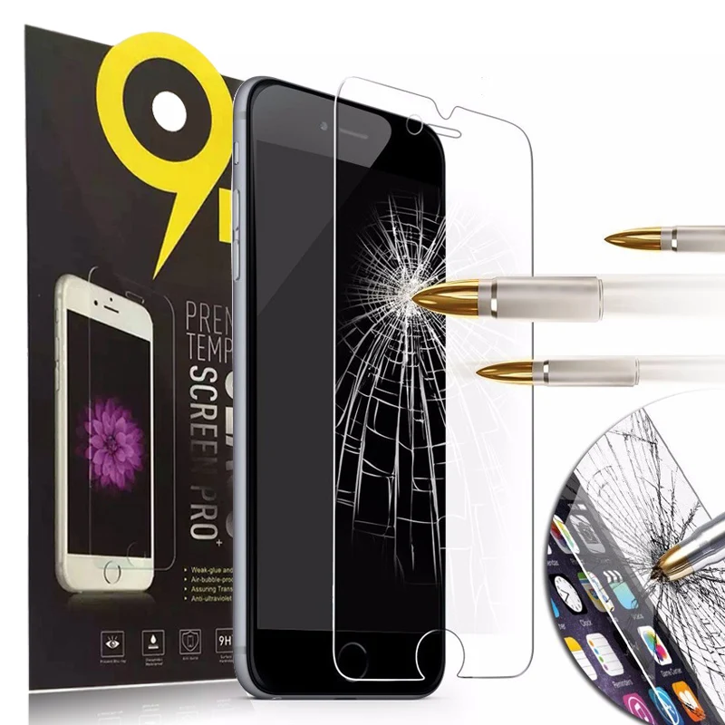 200 шт./лот закаленное стекло для защиты экрана iphone7 plus/6s note7 премиум реальная