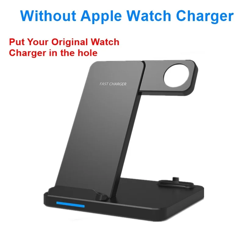 3in1 Tongdaytech Qi Беспроводная зарядная подставка для Apple Airpods Pro Watch 5 4 3 2 1 быстрая зарядка быстрое зарядное устройство для Iphone X 8 11 Pro Max - Тип штекера: 3in1