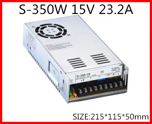 

S-350-15 350W 15V 23.2A одиночный выход импульсный источник питания для светодиодной полосы света AC-DC