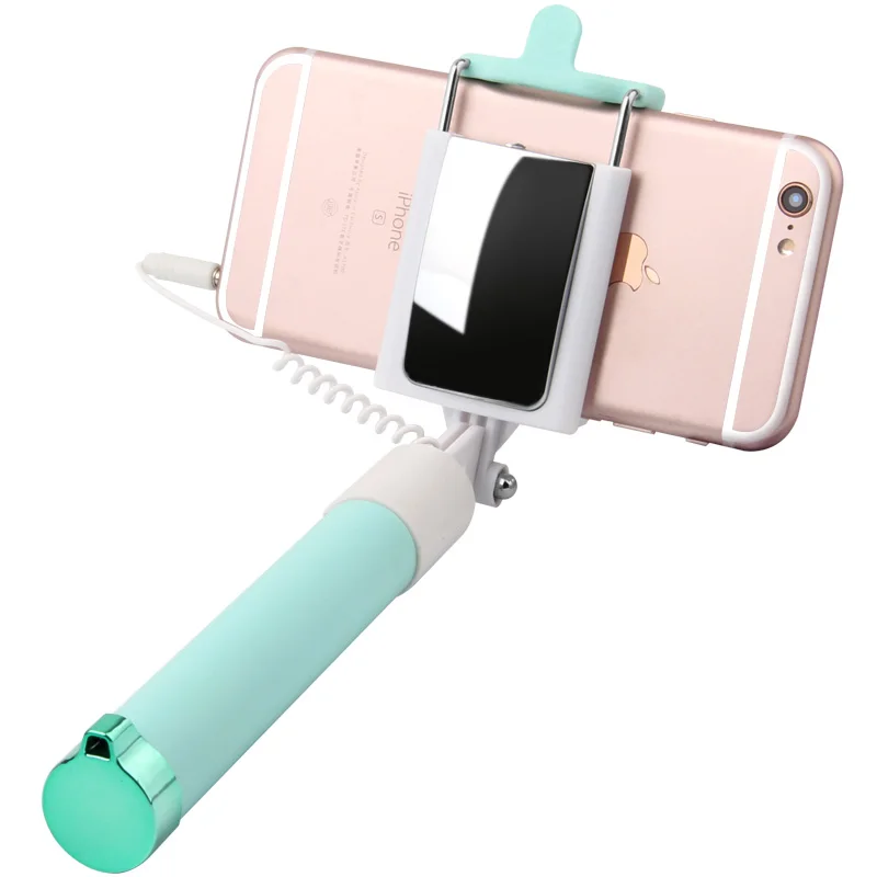 Проводное зеркало meiyi S8 селфи-палка выдвижной монопод селфи-Палка для iPhone 6s 6 plus 5 5S