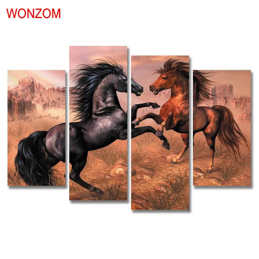Лошадь бег холст печать животных Современная живопись на художественной