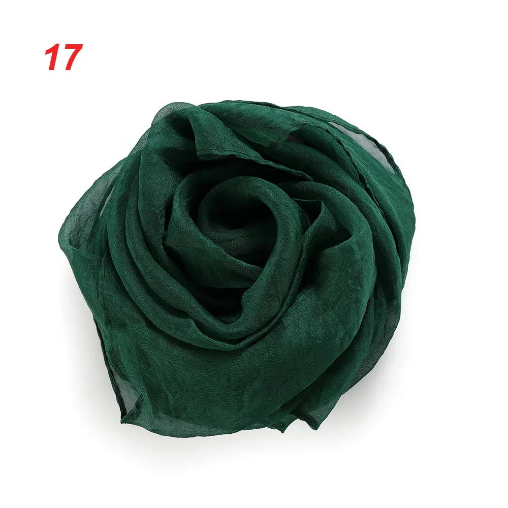 17 dark green Модный женский квадратный шарф, элегантный цветочный весенний летний головной убор, повязка для волос, шейный платок, Мягкий Шифоновый Шелковый квадратный шарф - Цвет: 17 dark green