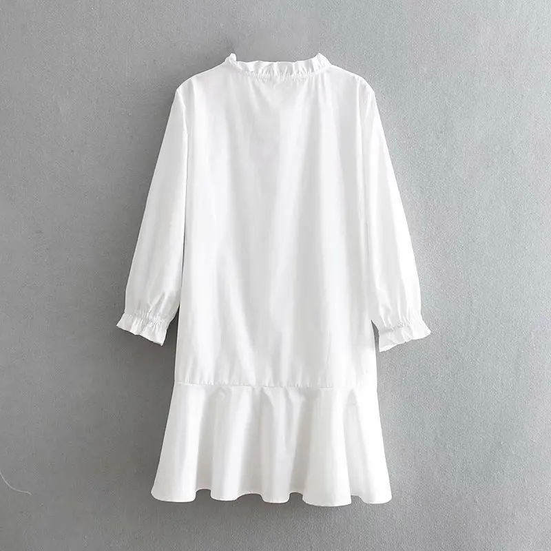 2019 для женщин Мода сладкий плиссированные оборками рубашка платье Свободные