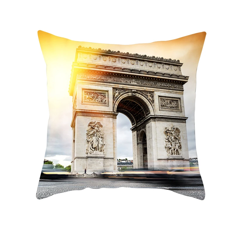 mling 1PC Notre Dame De Paris Art Printed Church Gothic Building Polyester Decorative Pillowcases Pillow Cover Pillow Case