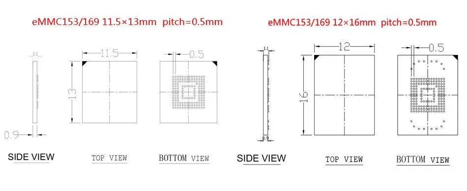 EMMC100 разъем USB интерфейс, для тестирования BGA100, размер вспышки Nand 12x18 мм Шаг 1,0 мм, eMMC считыватель Программист Гнездо для восстановления данных