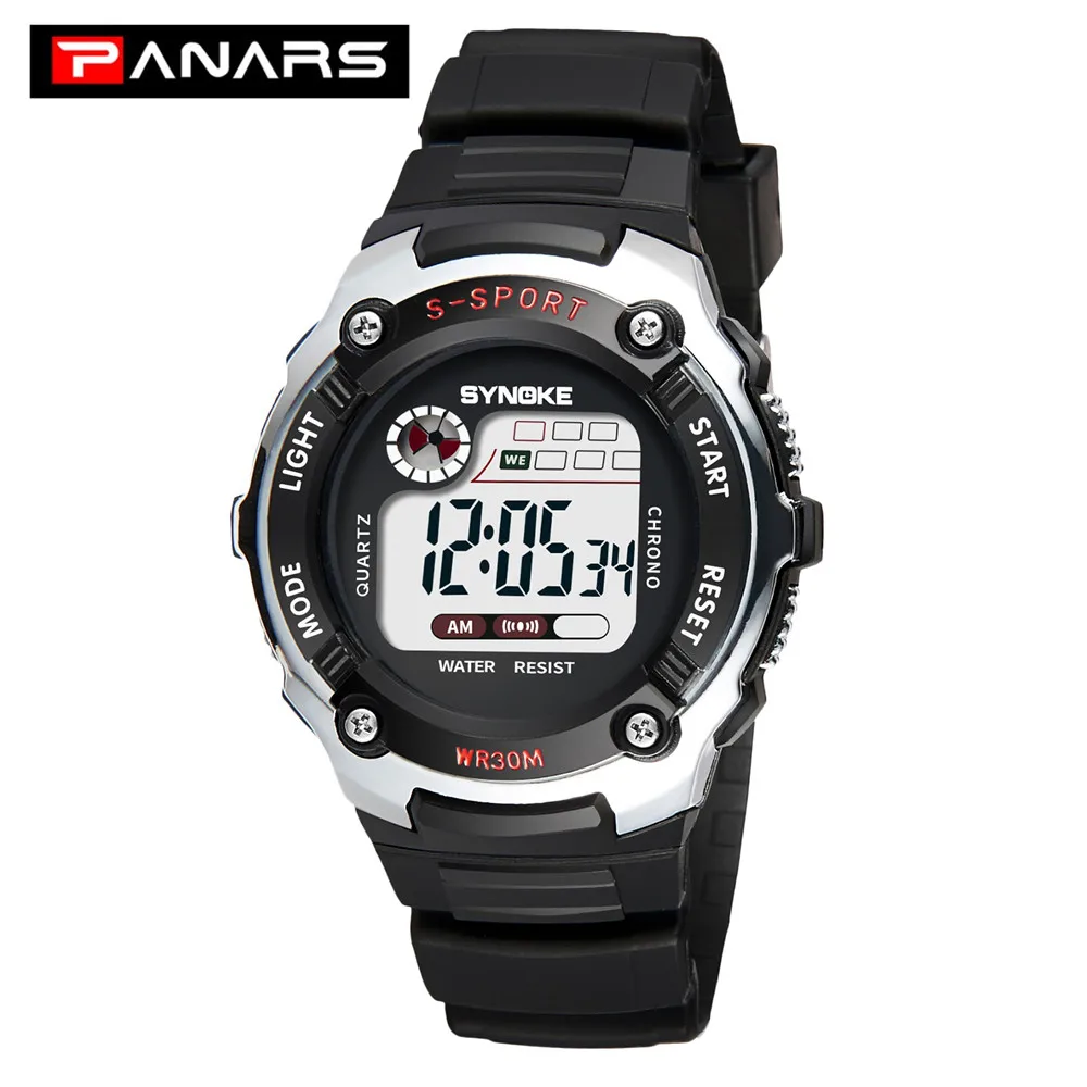 PANARS детей цифровые часы спортивные Водонепроницаемый мульти Функция мальчики