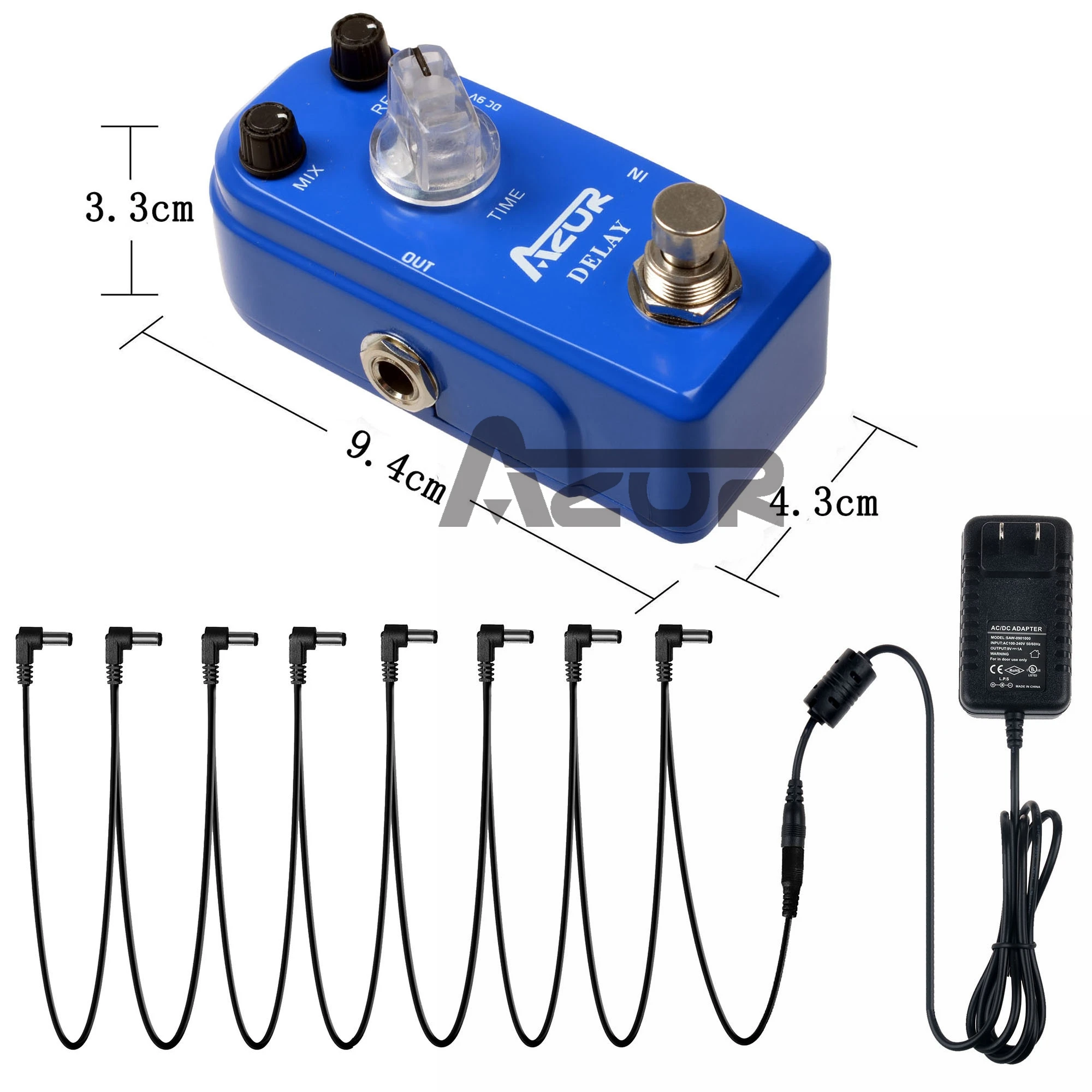 Азор AP 306 гитарные педали с эффектом Delay туре обход и 9V 1A Мощность Зарядное