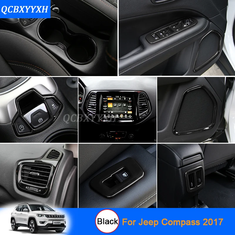 QCBXYYXH для Jeep Compass 2017 автомобильный Стайлинг черный цвет украшение интерьера
