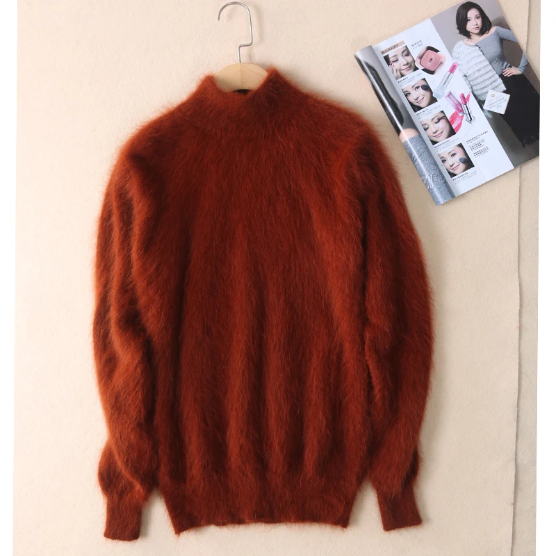 New genuine mink cashmere sweater women pullovers with turtleneck collar free shipping S1871 | Женская одежда
