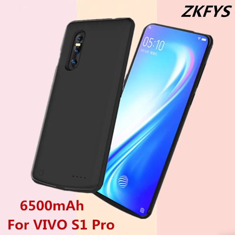 Батарея Зарядное устройство чехол s для VIVO S1 Pro Мощность банк 6500 мАч Силиконовый
