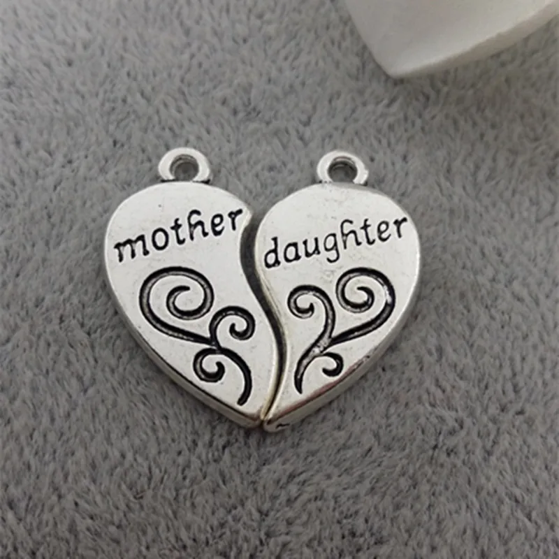 10 компл./лот амулеты для мамы и дочки надпись сердце любовь тарелка 28 мм