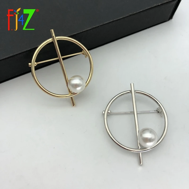 F. J4Z новые модные панковские геометрические Броши для женщин Рок круги бар имитация жемчуга булавки броши для пальто Броши lindos
