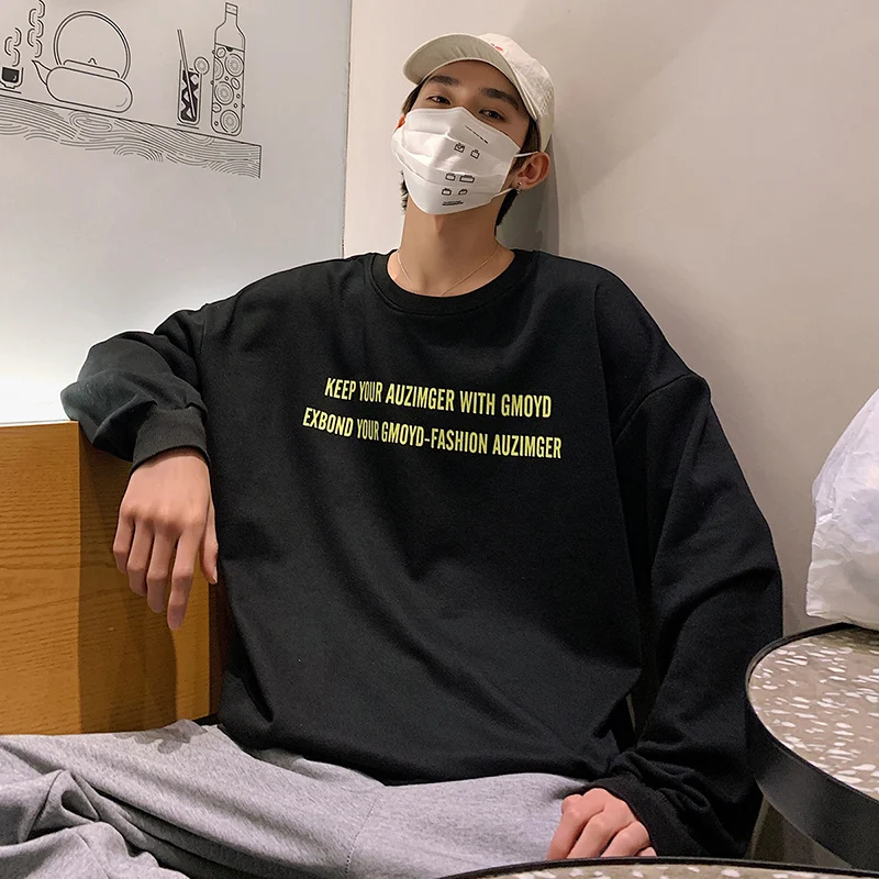 LAPPSTER Harajuku Черная Толстовка для мужчин Весенняя Мужская s Японская уличная толстовка мужская хип хоп с круглым вырезом винтажная толстовка плюс размер