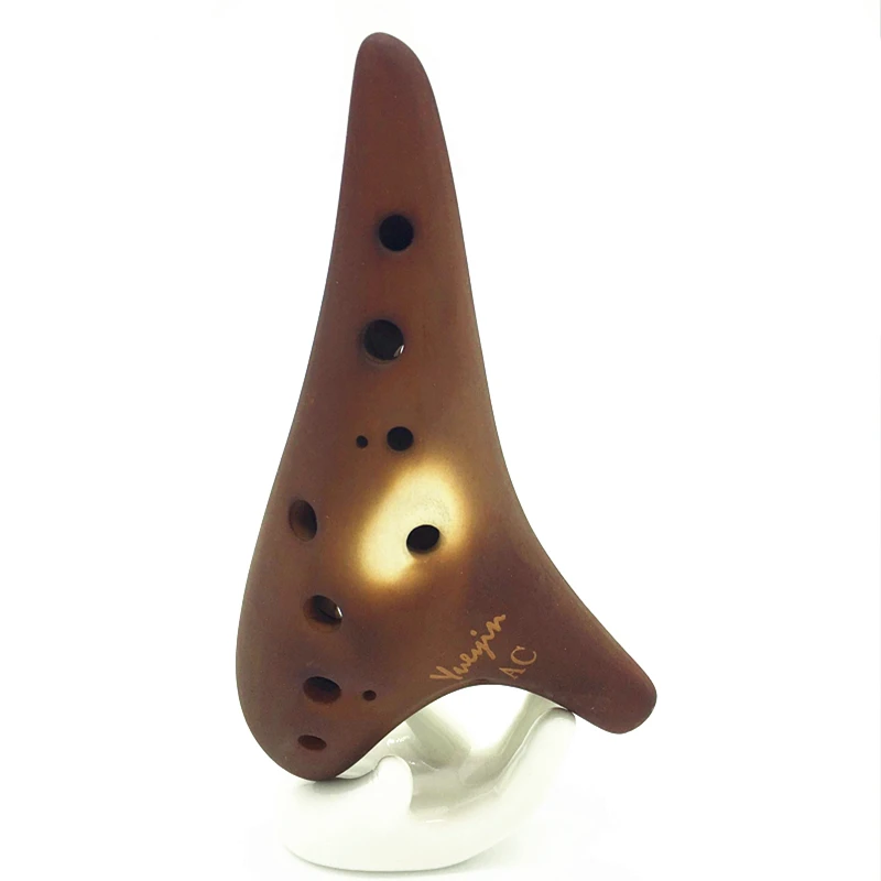Фото Керамический инструмент с 12 отверстиями для Ocarina Alto C/Soprano C F G Flute, профессиональные инструменты для работы с флуоресцентным покрытием, дымча... №4