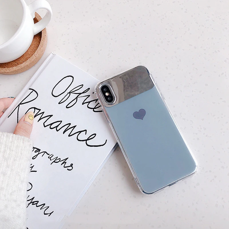Чехол для телефона GlamPhoneCase Love Heart iPhone 6 6S 7 8 Plus зеркальные чехлы XR XS Max мягкий чехол