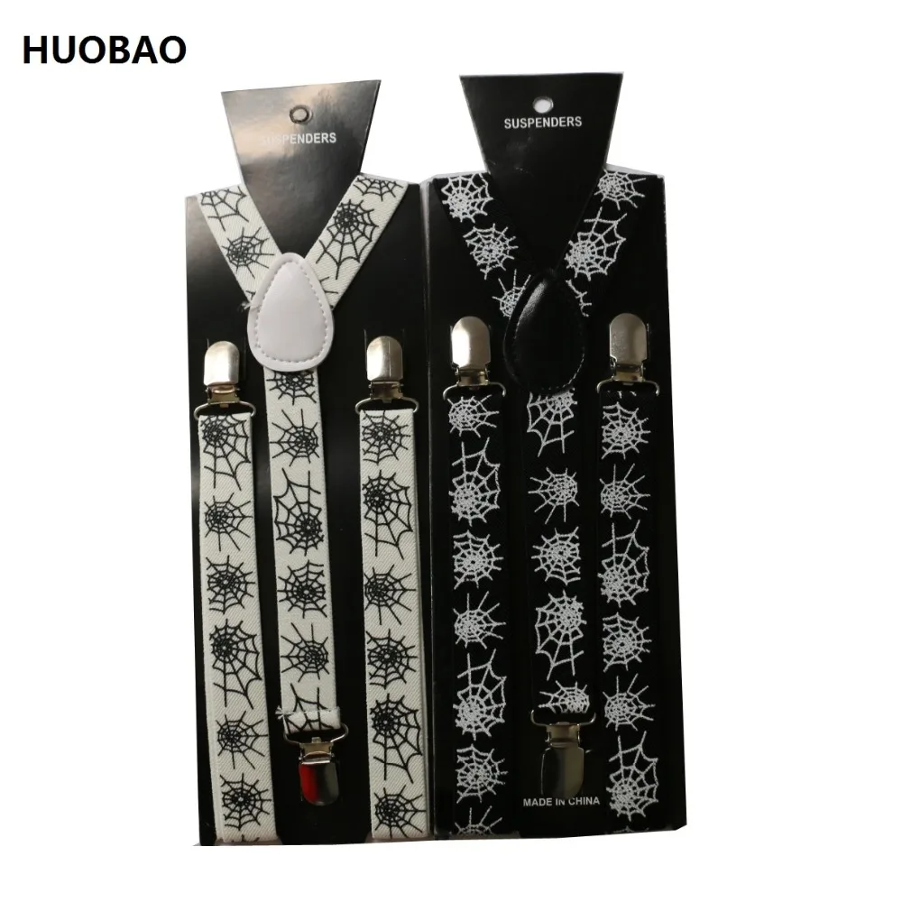 

2019 New Halloween Suspender Adjustable Clip on Fashion Spider web Suspenders For Mens Womens