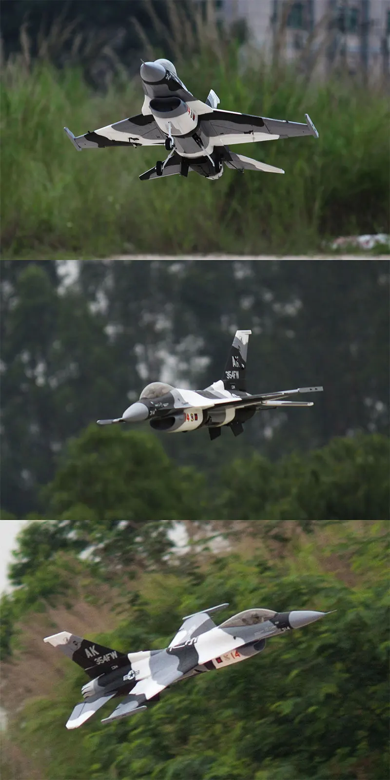 Freewing F16 70 мм EDF jet черный и белый цвет