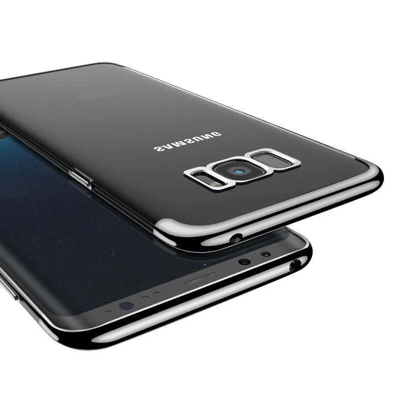 500 шт. гальванический позолоченный Тонкий прозрачный мягкий чехол из ТПУ для Samsung