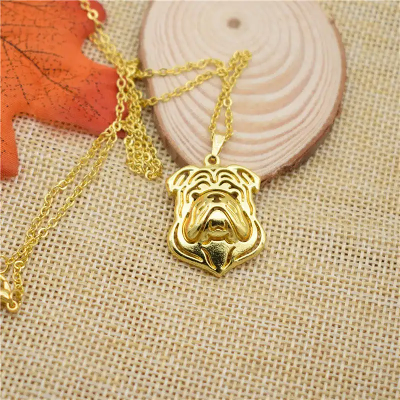 LPHZQH Fashion Cartoon Necklace Puppy Dog Metal Alloy English Bulldog Choker Pendant For Women Collares Jewelry Gift | Украшения и
