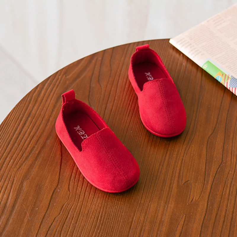 Girls and Boys Shoes Slip-on Soft Leather Casual Sneakers Flats Candy Colors Children Kids Comfortable Loafers Flat | Детская одежда и