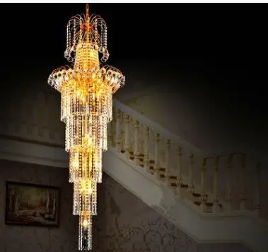 Вилла дуплексный хрустальный светильник для лестницы гостиная длинная люстра