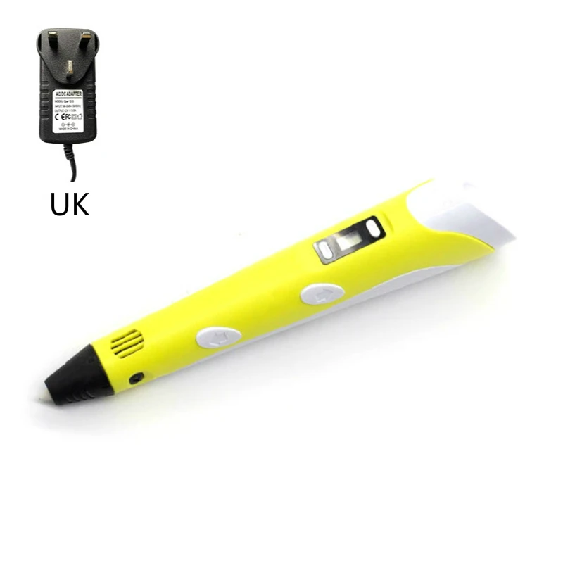 yellow UK 3D Ручка, креативные игрушки для рисования для детей, пластиковое искусство, художественное искусство, детская живопись, Обучающие рождественские карандаши, подарки для взрослых - Цвет: yellow UK