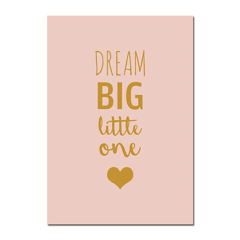 Picture 3 Dream Big детская художественная стена с цитатой на холсте плакаты принты в скандинавском стиле Мотивирующий рисунок картины для девочек украшения для детской спальни - Цвет: Picture 3