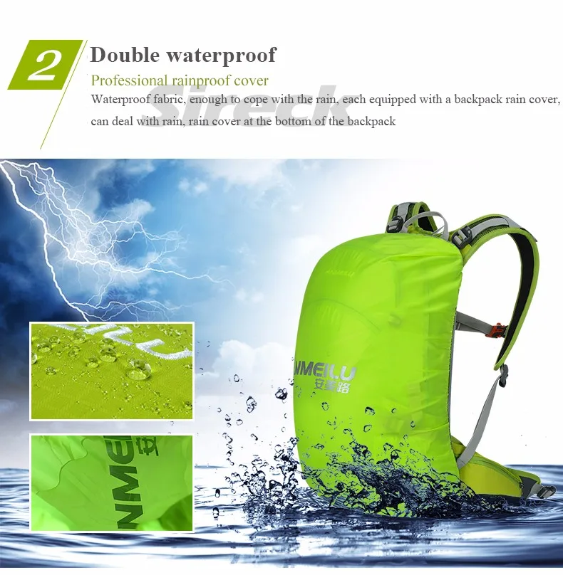 ANMEILU 20L походный рюкзак 2L водонепроницаемая сумка для воды, походный альпинистский велосипедный гидратационный рюкзак, спортивный рюкзак с дождевиком