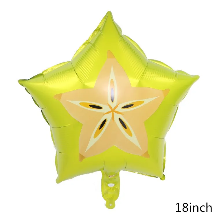 18inch Carambola Новые фрукты овощи мультфильм арбуз/ананас/авокадо фольги воздушный шар День рождения декоративный шар для вечеринки мороженое прекрасные детские игрушки - Цвет: 18inch Carambola