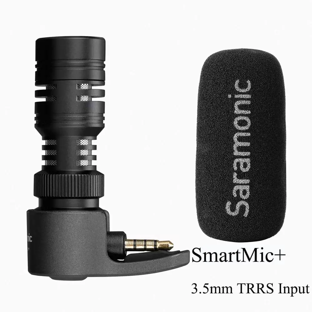 SmartMic Plus Saramonic SmartMic+/Di/UC TRRS направленный микрофон с поролоновым ветровым стеклом для IOS iPhone x 8 7 7 plus Android смартфонов - Цвет: SmartMic Plus
